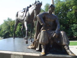 A Cossack and horse statue in Odessa