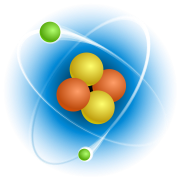 Chemistry - the study of atoms, made of nuclei (center particles) and electrons (outer particles), and the structures they form.