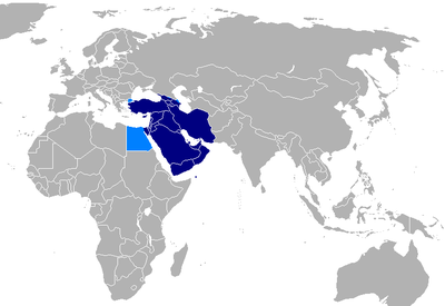       Southwest Asia in most contexts.      Possible extensions.